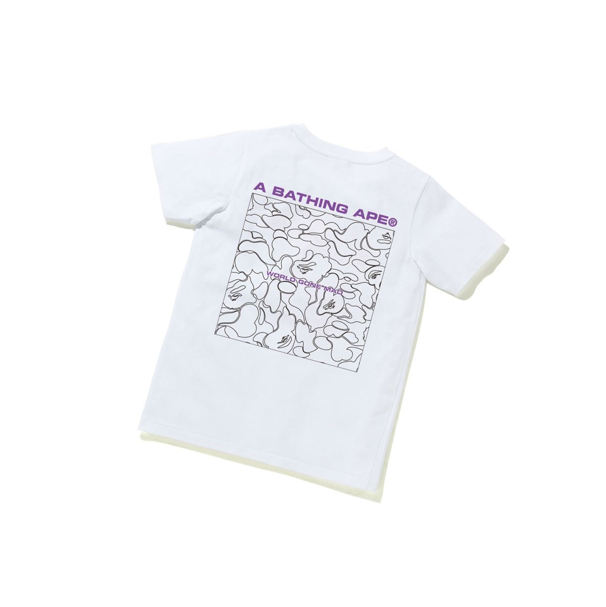 Women's A BATHING APE A Bathing Ape Line Camo Tee Short Sleeve T Shirts White | MTKB84671