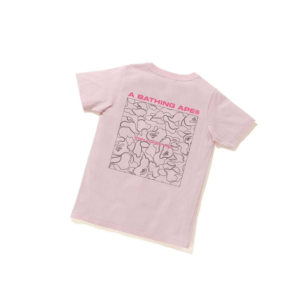 Women's A BATHING APE A Bathing Ape Line Camo Tee Short Sleeve T Shirts Pink | WJBY26138