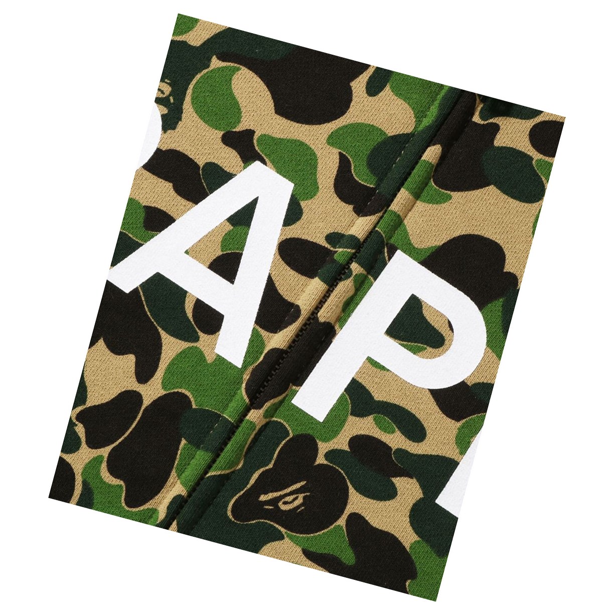 Women's A BATHING APE Abc Camo Bape Full Zip Hoodie Army Green | VLTU38640