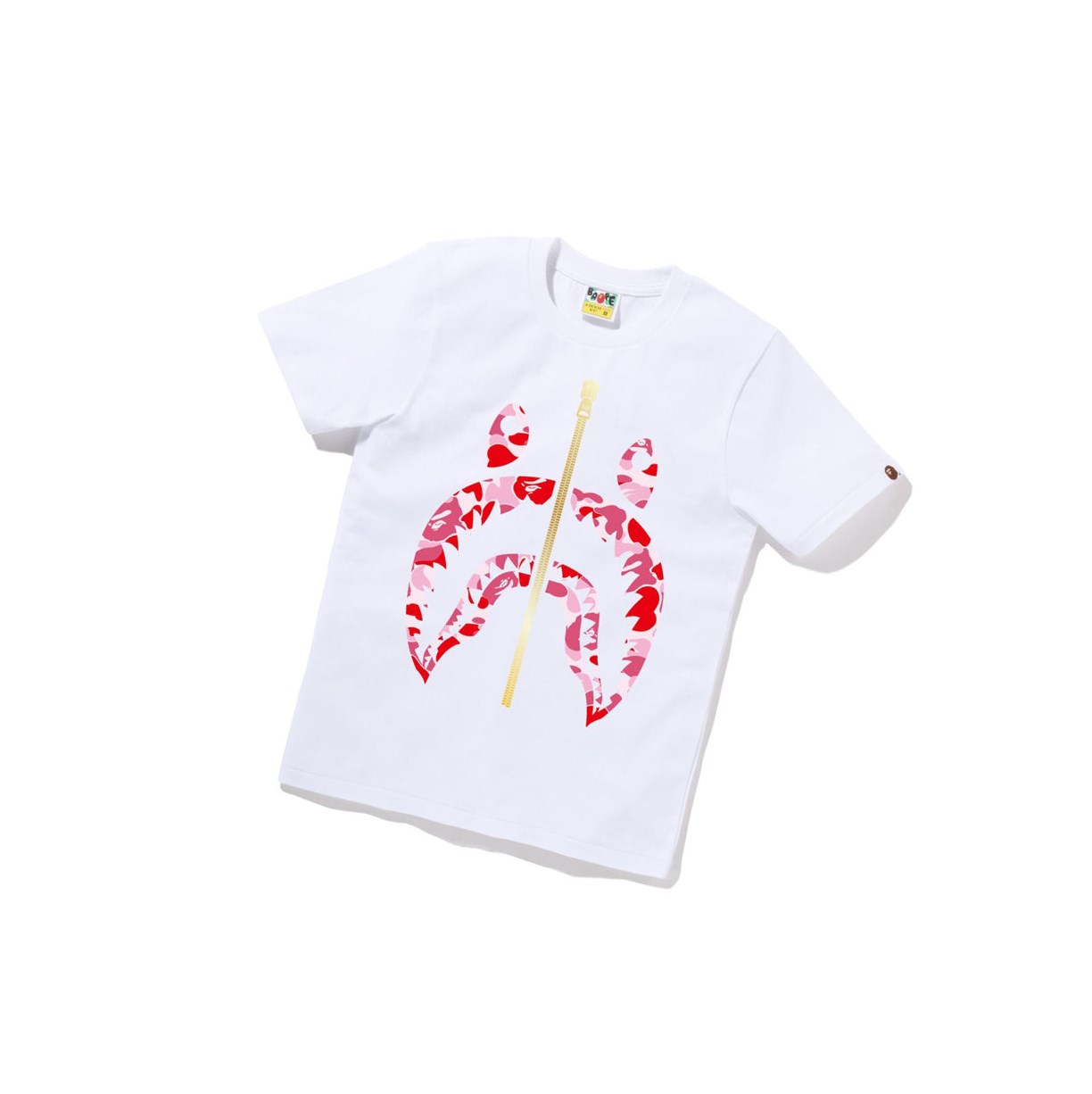 Women\'s A BATHING APE Abc Camo Shark Tee Short Sleeve T Shirts White | KLUR06984