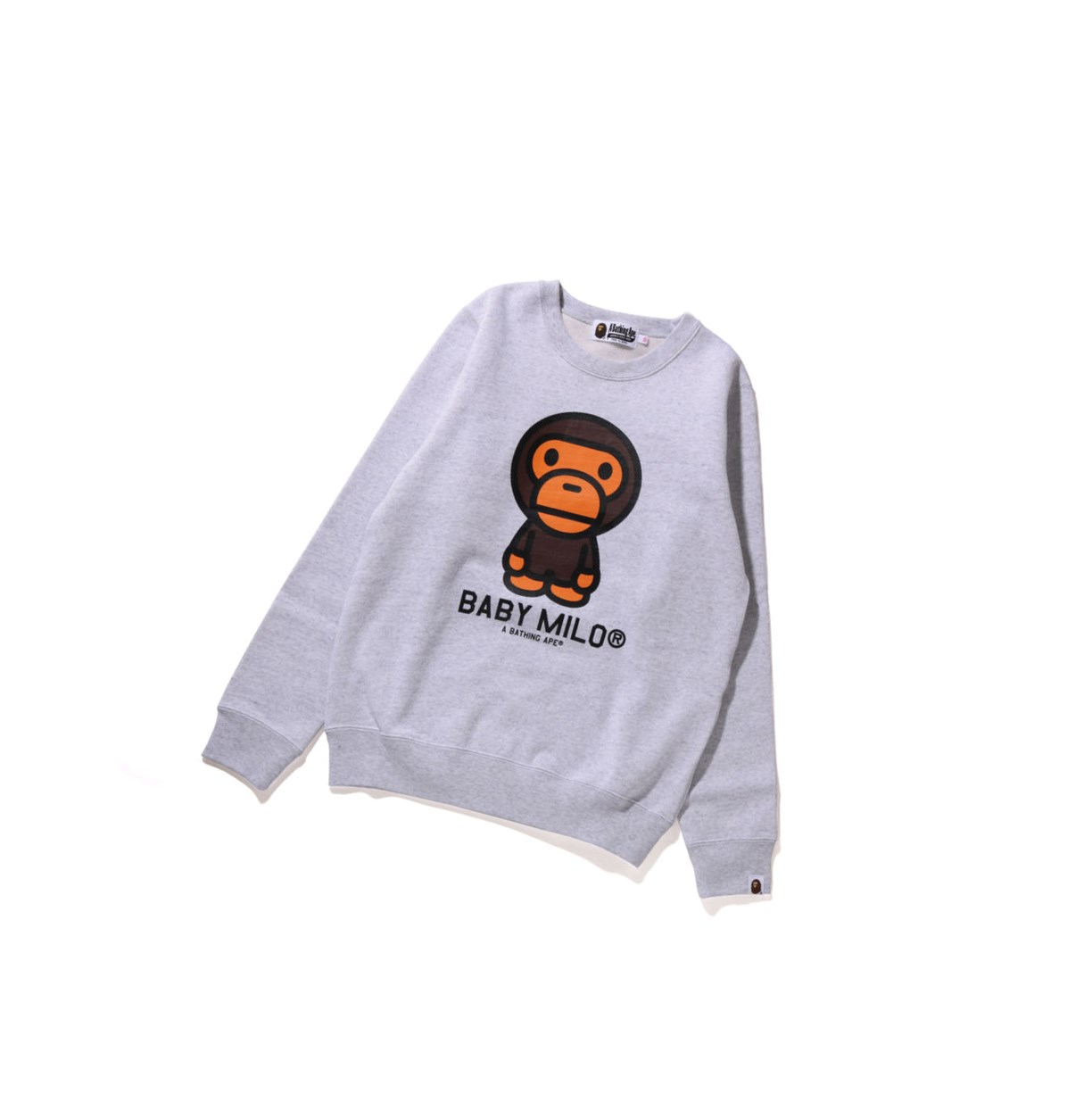 Women\'s A BATHING APE Baby Milo Crewneck Sweatshirts Grey | GMUZ35164