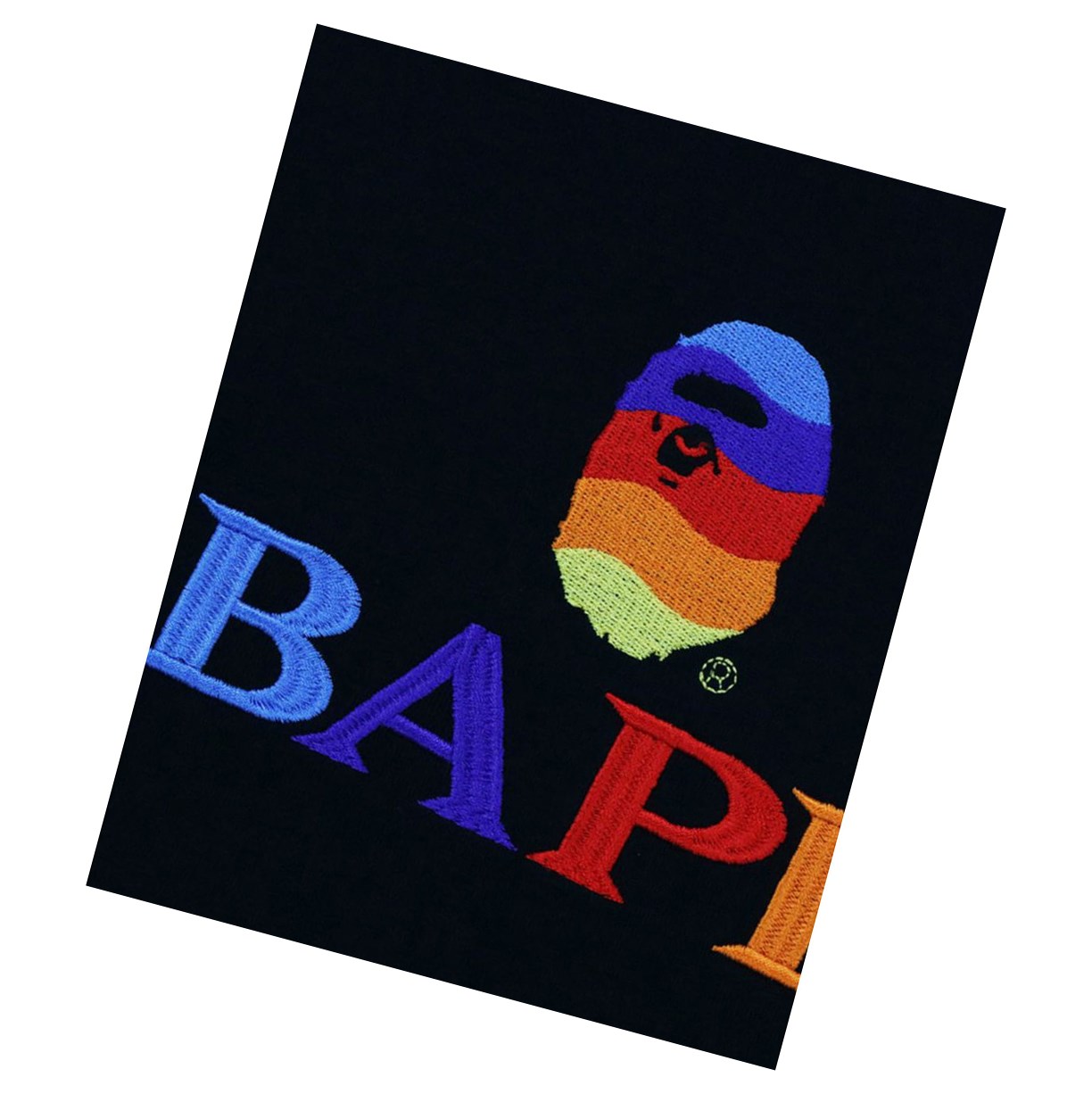 Women's A BATHING APE Bape Logo Embroidery Tee Short Sleeve T Shirts Black | QOXN34502