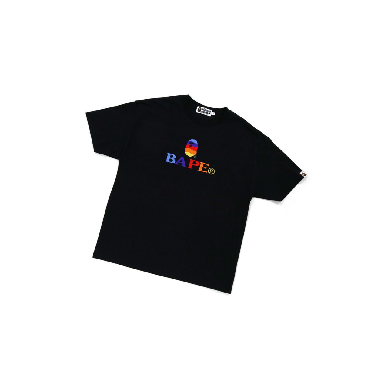 Women\'s A BATHING APE Bape Logo Embroidery Tee Short Sleeve T Shirts Black | QOXN34502