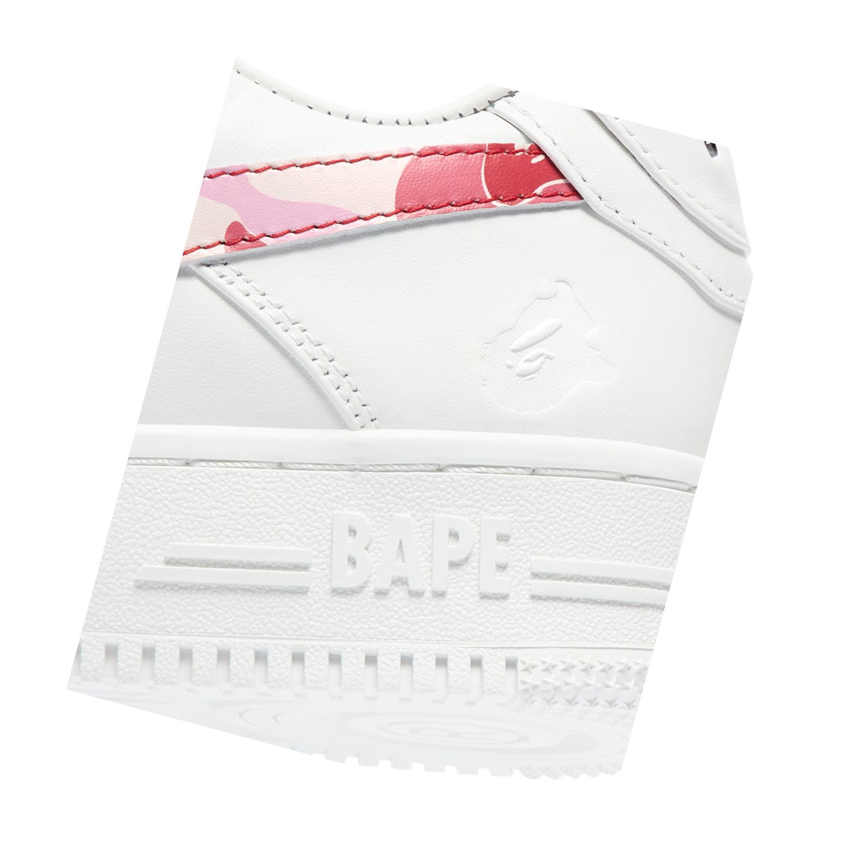 Women's A BATHING APE Bape Sta™ White / Abc Camo Low Sneakers Carmine Rose | IYPB49728