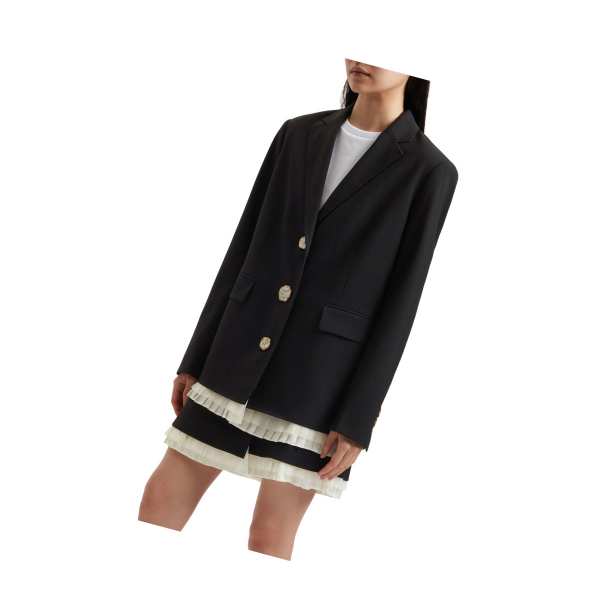 Women's A BATHING APE Buttoned Blazer Blazer Blazer Black | CXEJ82674