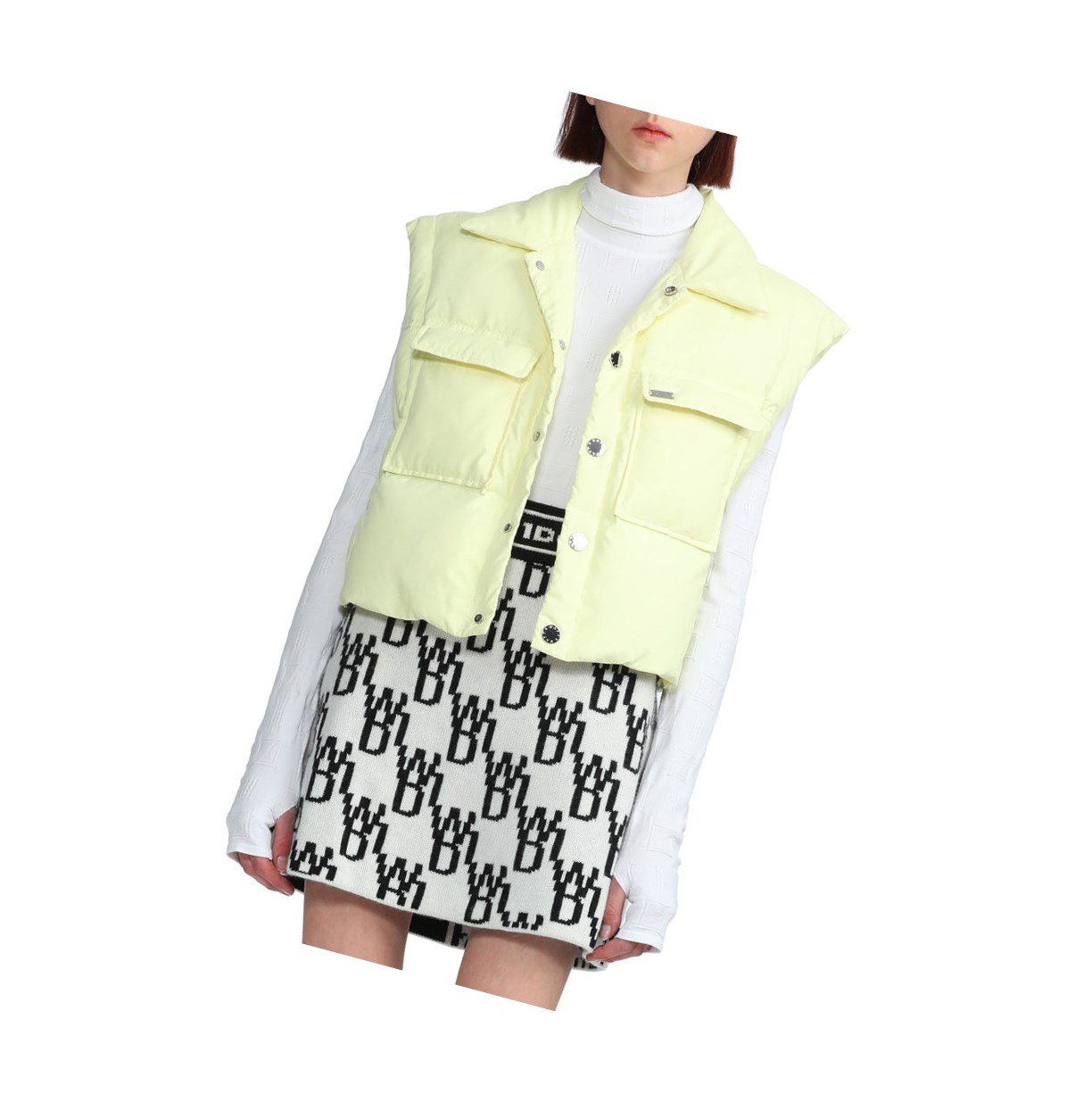 Women's A BATHING APE Buttoned Cropped Down Jackets Pastel Yellow | WFTK21789