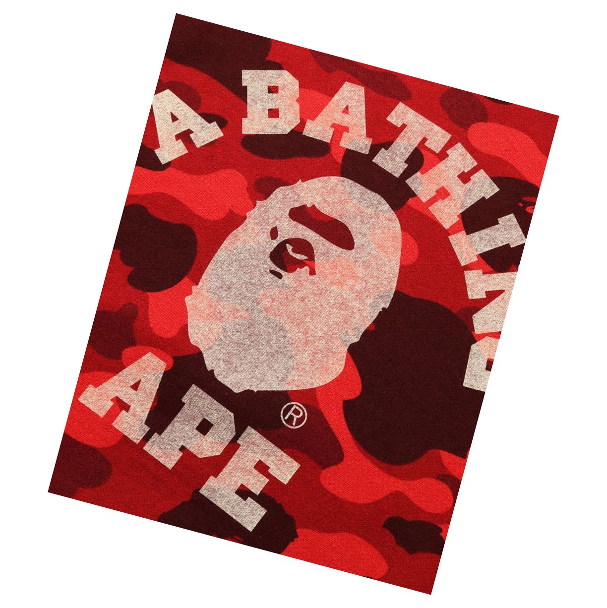 Women's A BATHING APE College Crazy Color Camo Raglan Crewneck Sweatshirts Bright Red | GJCO43760