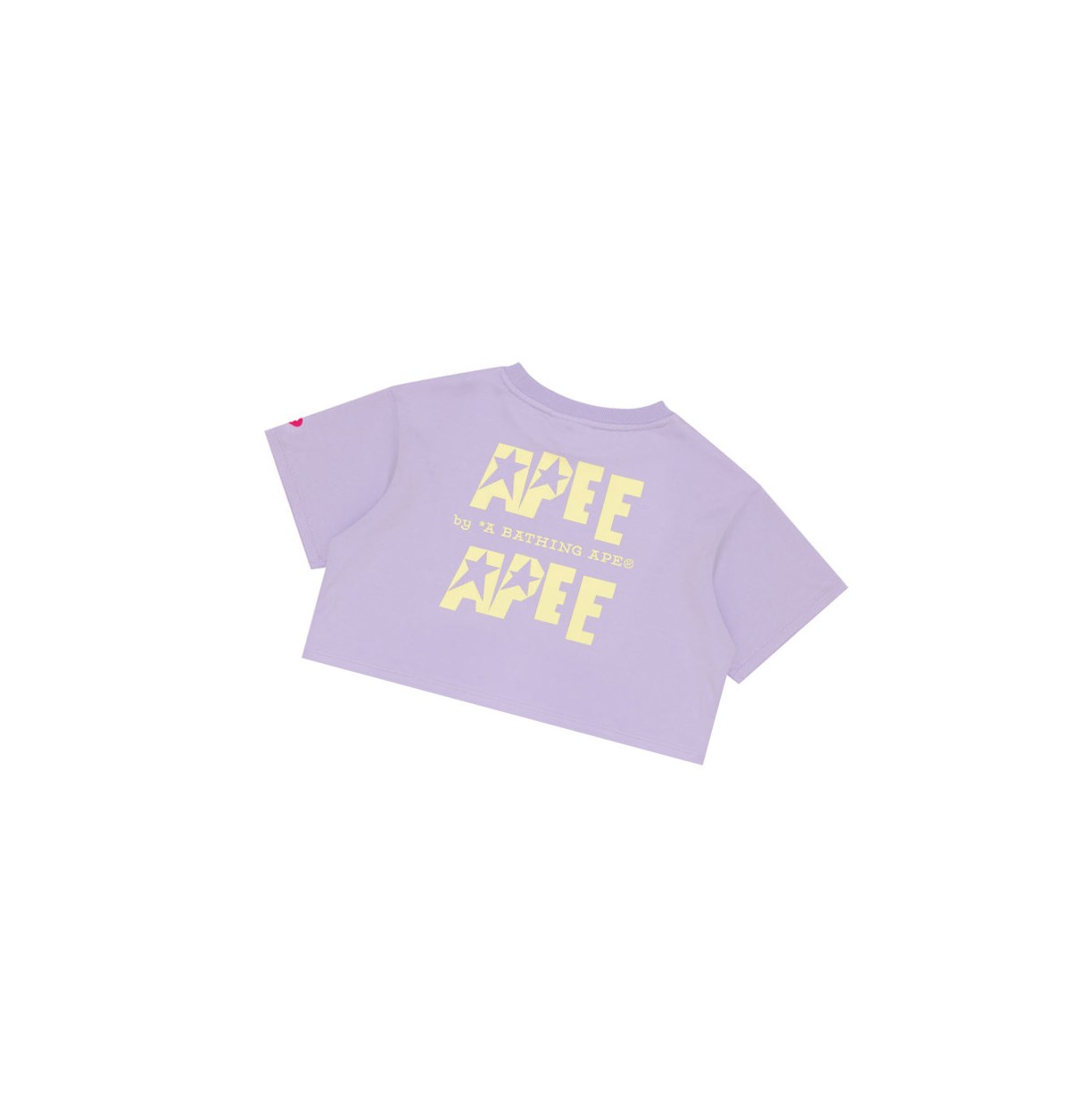 Women's A BATHING APE Double Logo Cropped Tee Short Sleeve T Shirts Pastel Lilac | LUBT48061