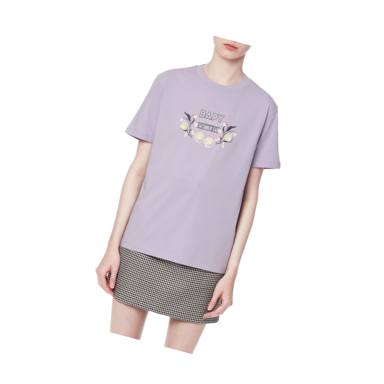 Women's A BATHING APE Embellished Tee Short Sleeve T Shirts Pastel Lilac | LGAS23759