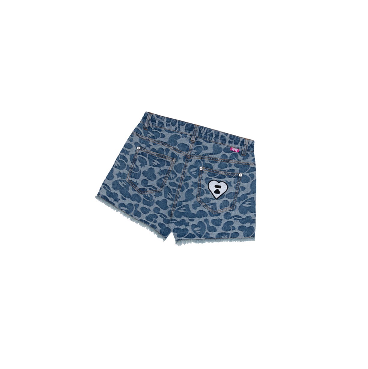 Women's A BATHING APE Graphic Denim Shorts Denim | ZYCJ60752