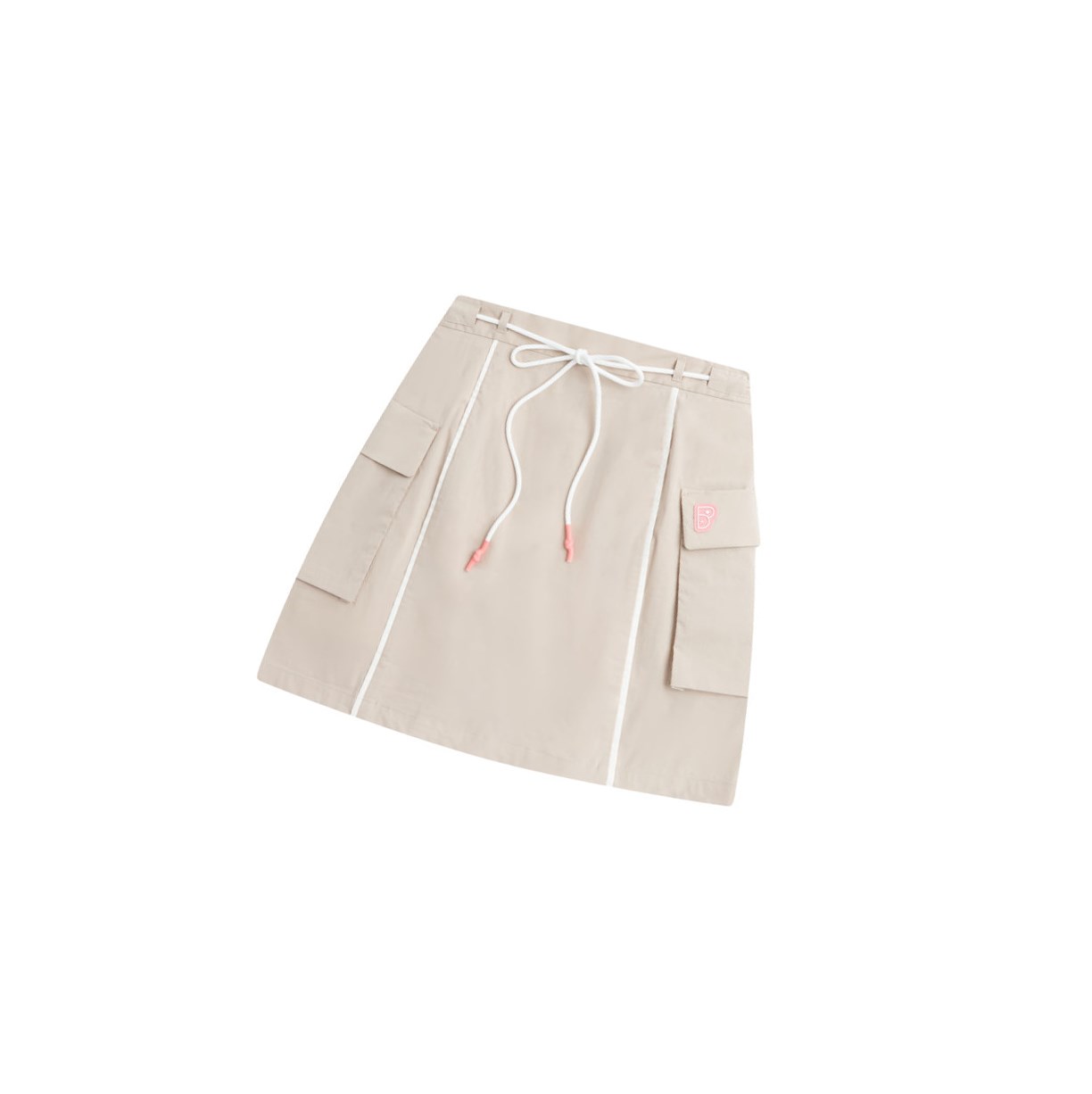 Women\'s A BATHING APE Logo Drawstring Mini Skirts Beige | ZTAP51284