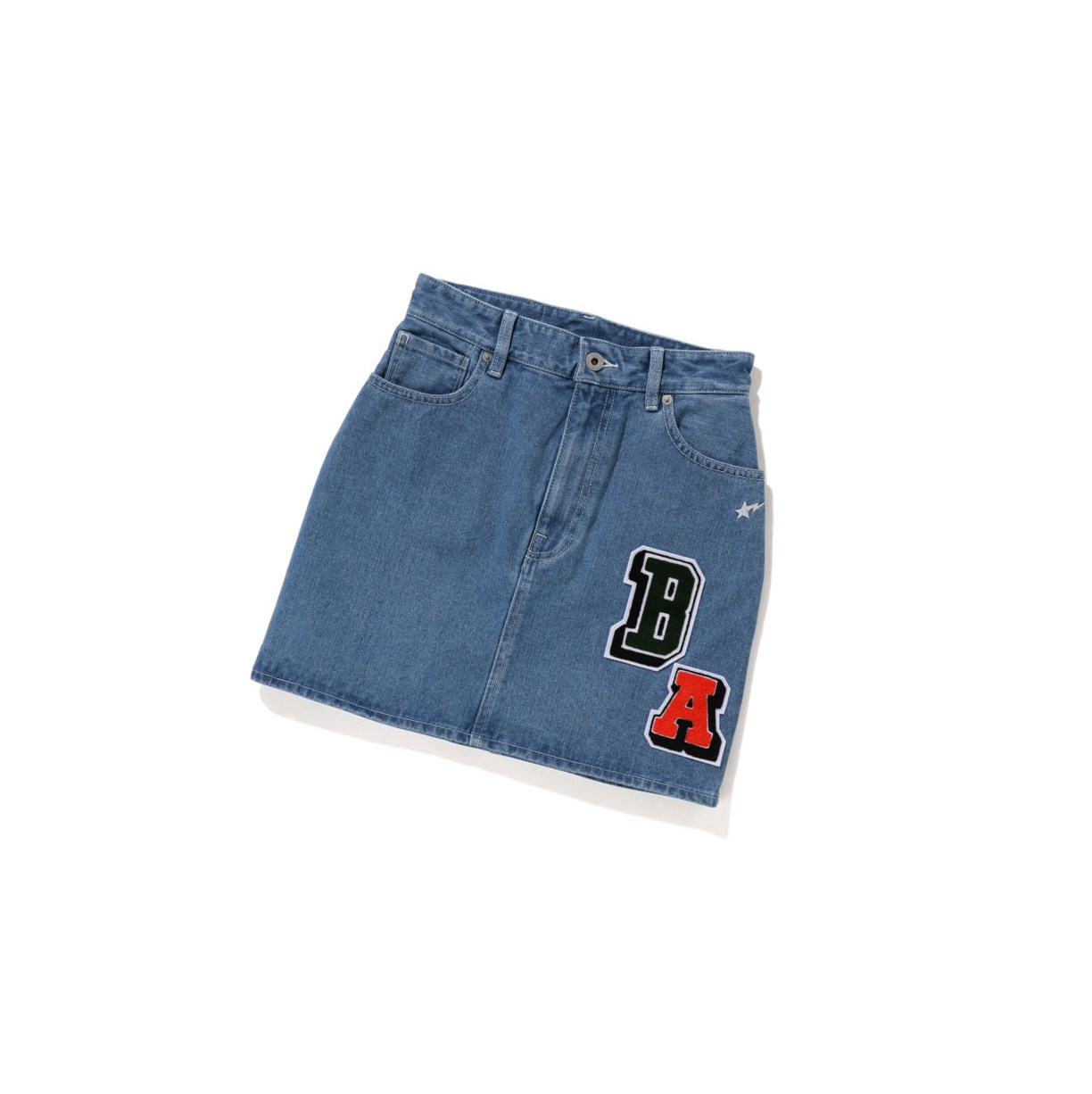 Women\'s A BATHING APE Multi Fonts Denim Skirts Denim | LONU94862