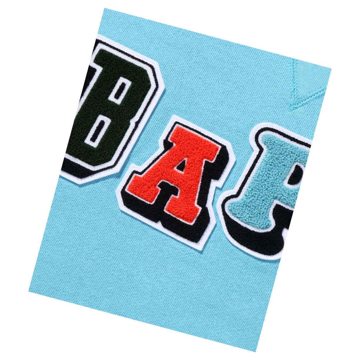 Women's A BATHING APE Multi Fonts Wide Crewneck Sweatshirts Light Blue | VKWG12705