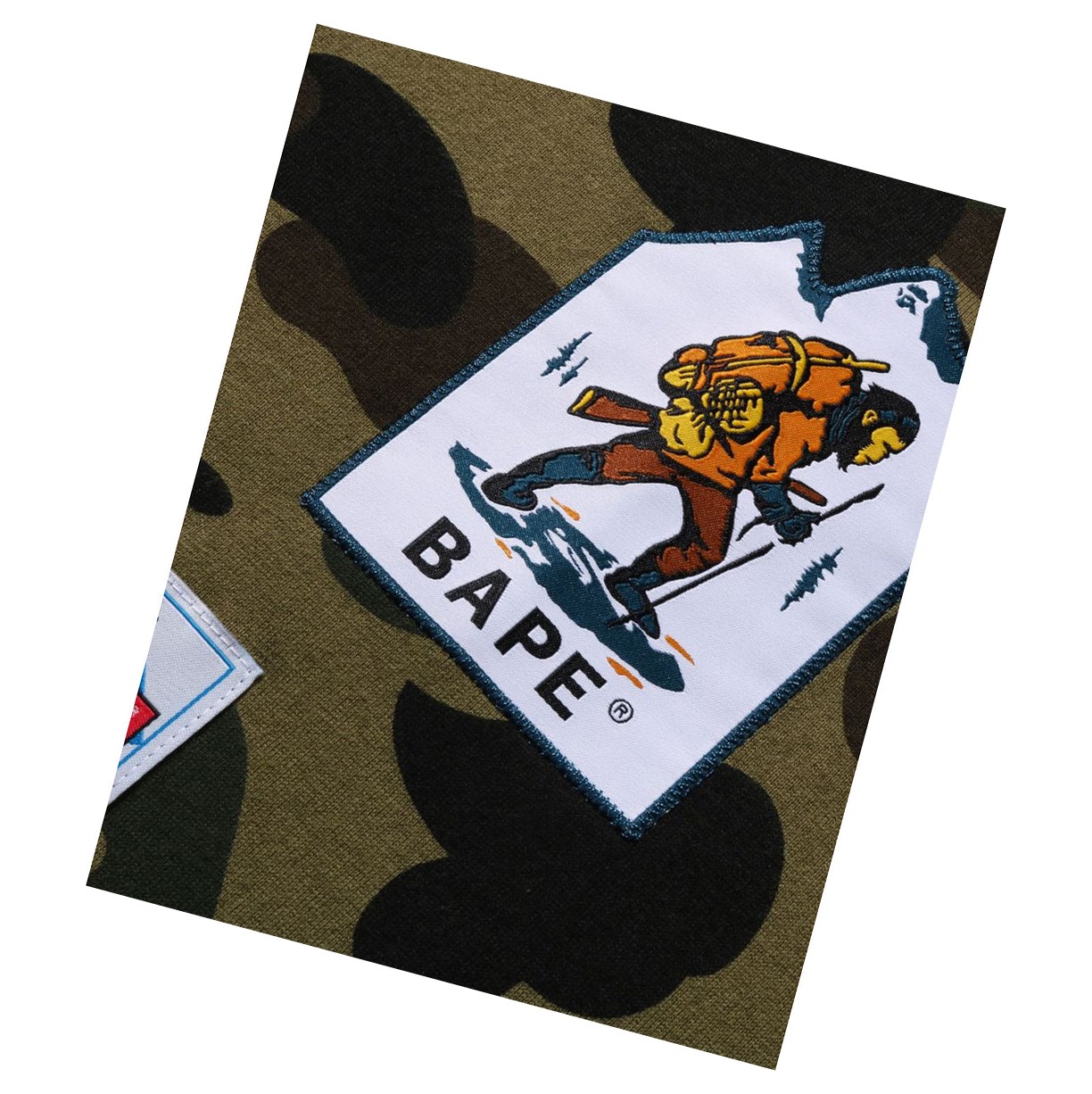 Women's A BATHING APE Multi Label 1st Camo L/S Tee Long Sleeve T Shirts Army Green | MIXR72865