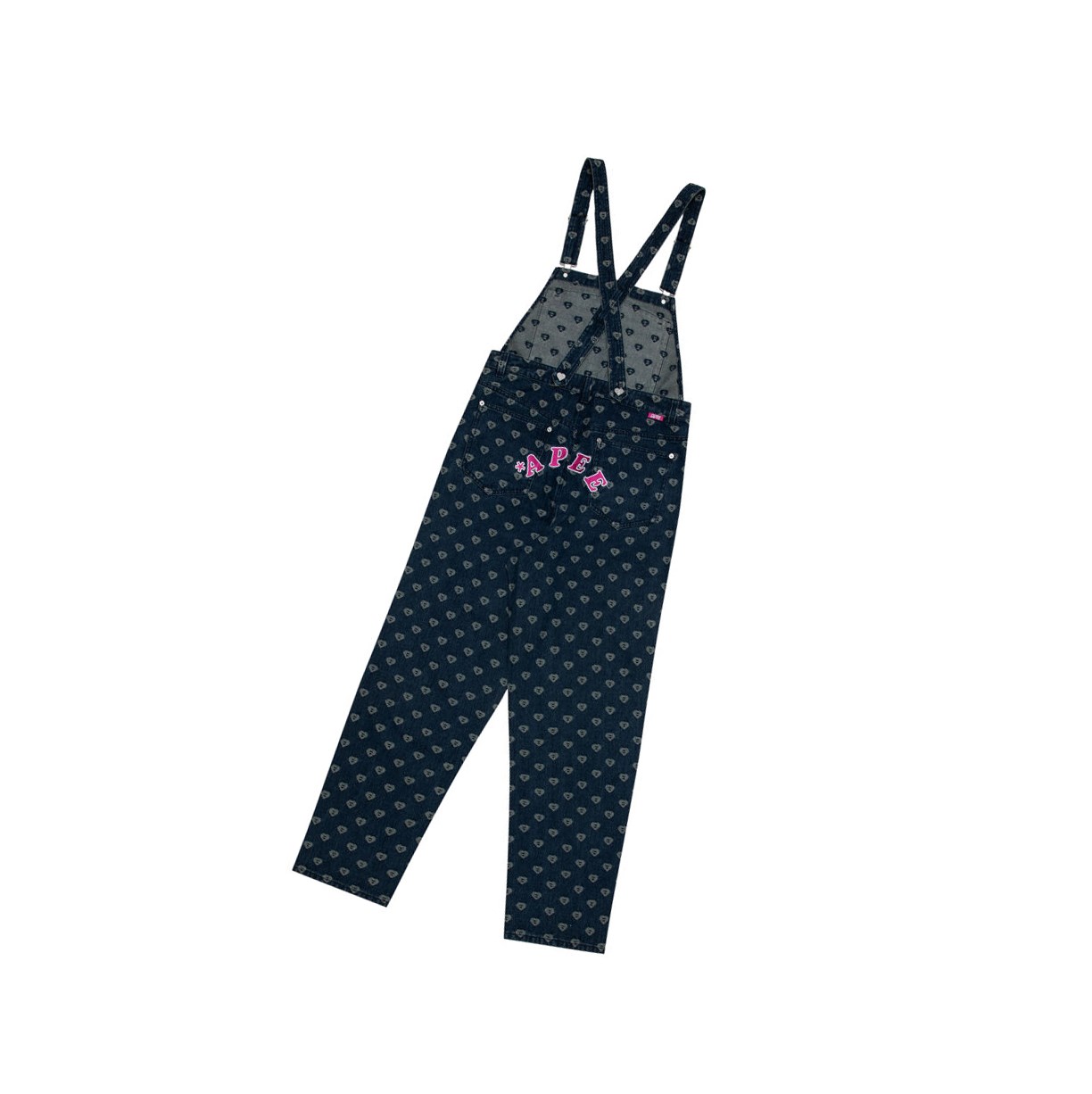 Women's A BATHING APE Patterned Denim Dungaree Jumpsuits Jumpsuits Denim | NYUR98245