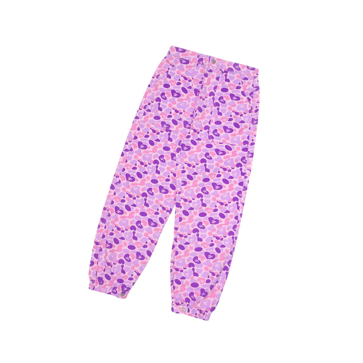 Women\'s A BATHING APE Printed Cargo Long Pants Violet | ZPQO90241