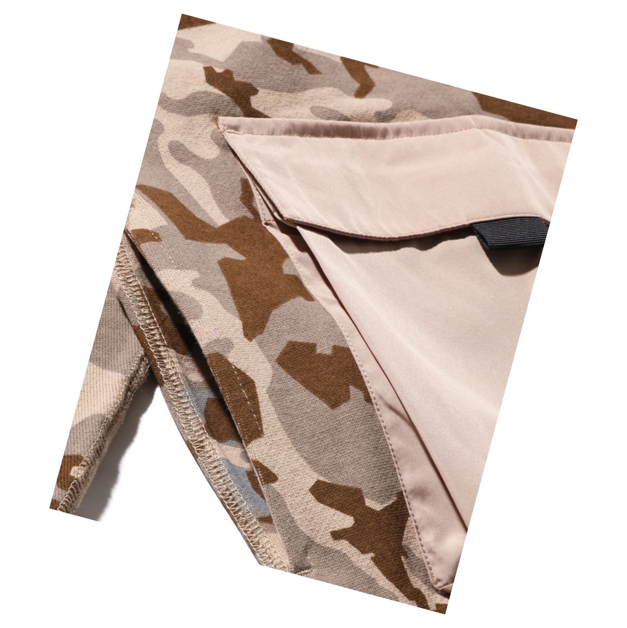 Women's A BATHING APE Sand Camo Big Pocket Oversized Crewneck Sweatshirts Beige | NYLD27916