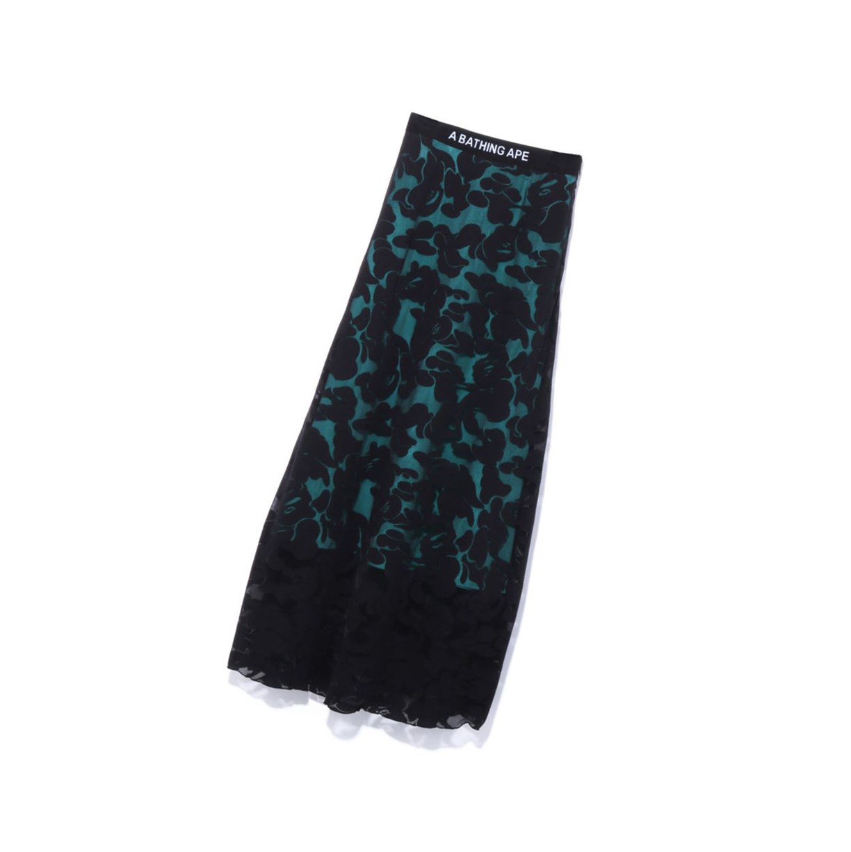 Women\'s A BATHING APE Solid Camo Long Long Skirts Black | EPKL68230