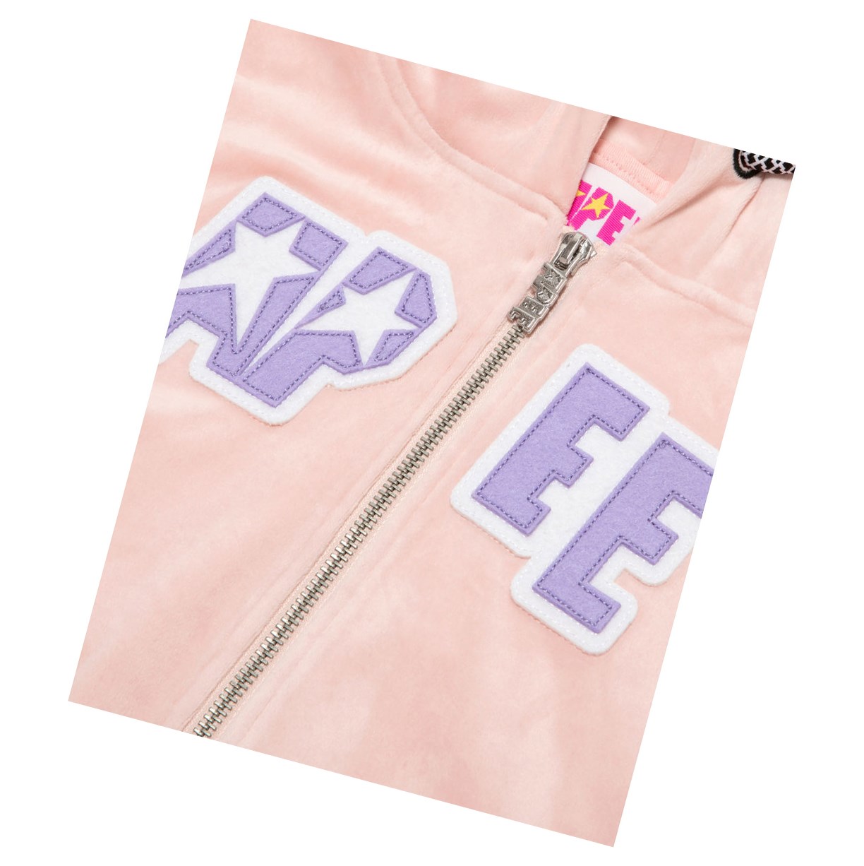 Women's A BATHING APE Velour Zip Throughs Jackets Pink | KYJZ35984