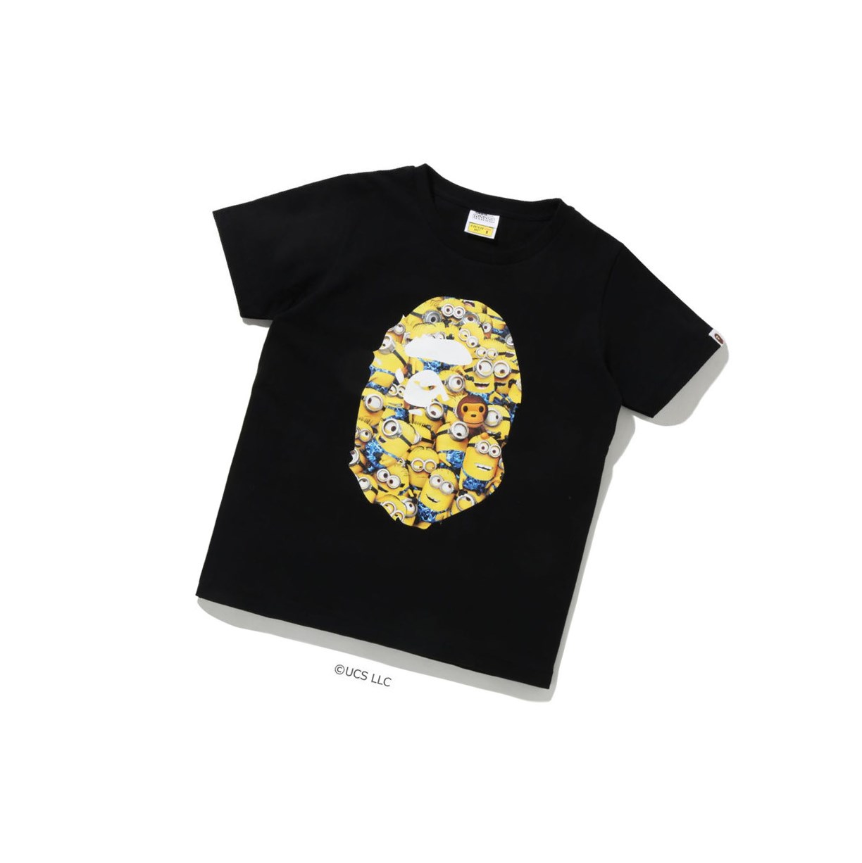 Women\'s A BATHING APE X Minions Tee09 Short Sleeve T Shirts Black | QUNJ69380